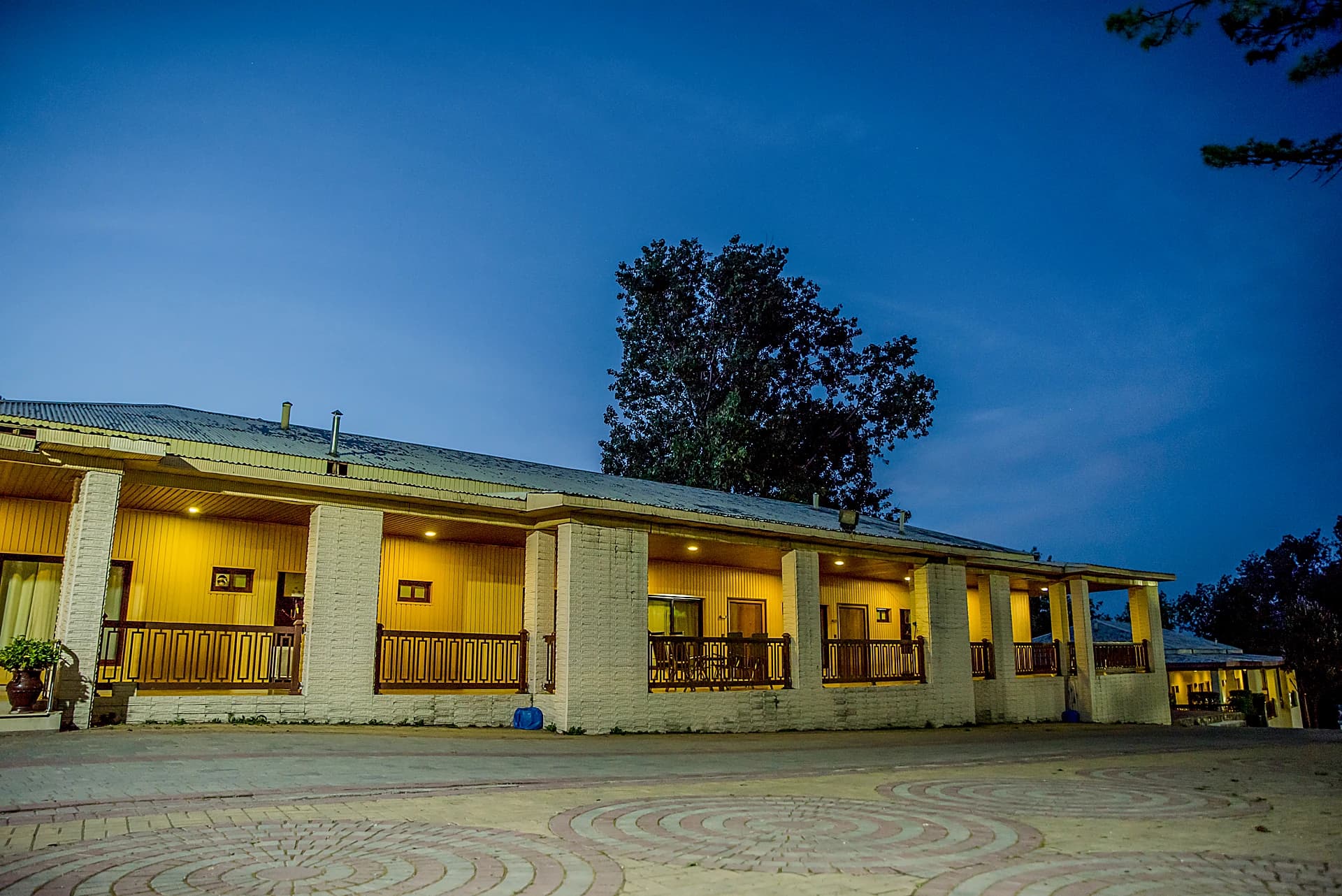 Evening light over Chinar Resort