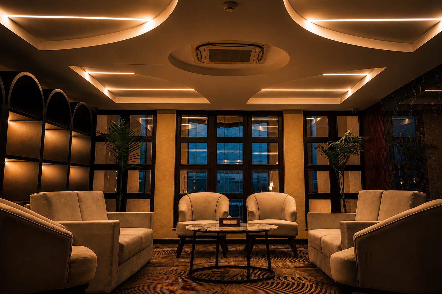 The lounge at Grand Unicorn Club