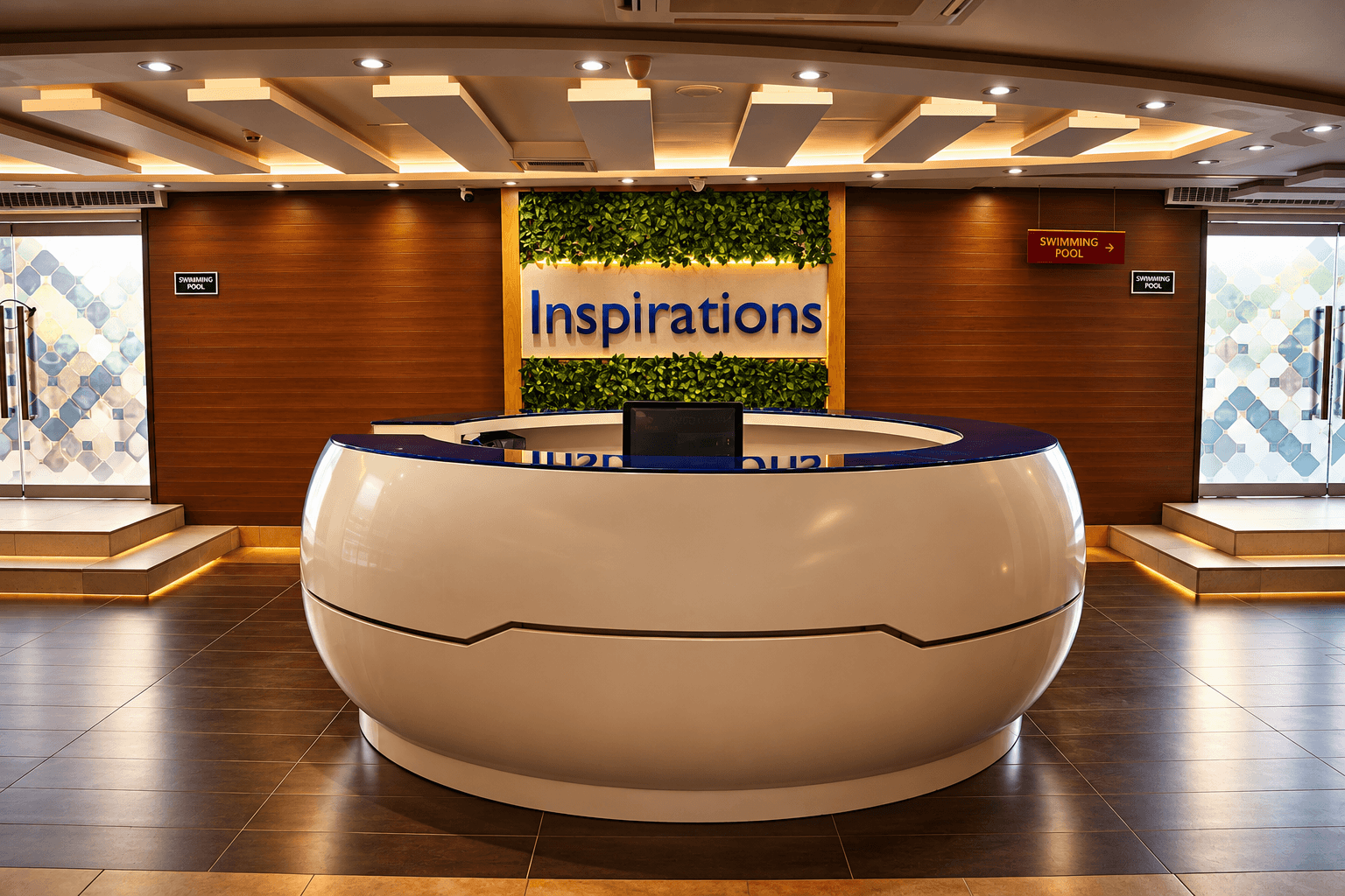 The Inspirations Spa reception desk at Royal Swiss Lahore